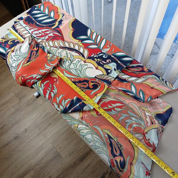 Chico's Tie Front Kimono 0 (US 4) bright multicolor paisley floral chiffon cover - Picture 10 of 12